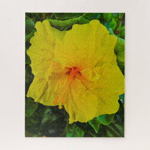 Mooie Gele Hibiscus Bloem Legpuzzel