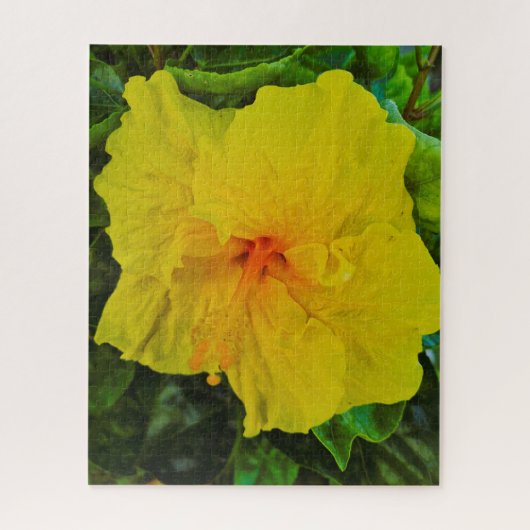 Mooie Gele Hibiscus Bloem Legpuzzel (Verticaal)