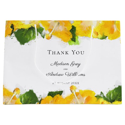 Mooie gele hibiscus flower Art bedankt Groot Cadeauzakje (Voorkant)