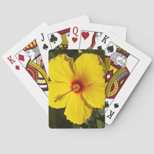Mooie gele hibiscus flower speelkaarten (Achterkant)