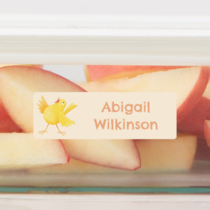 Mooie gele kanarie vogel cartoon gepersonaliseerd labels