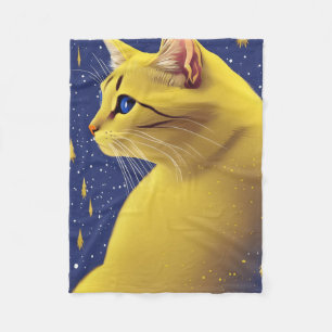 Mooie gele kat met blauwe ogen fleece deken