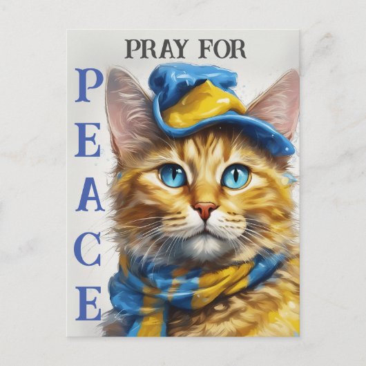 Mooie gele kat met blauwe ogen - oekraïne briefkaart (Voorkant)