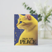 Mooie gele kat met blauwe ogen - oekraïne briefkaart (Staand voorkant)