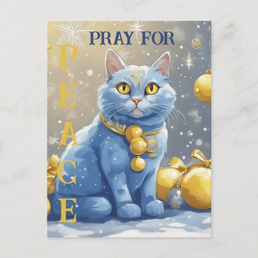 Mooie gele kat met blauwe ogen - oekraïne briefkaart (Voorkant)