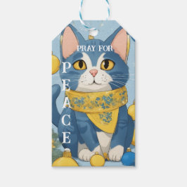 Mooie gele kat met blauwe ogen - oekraïne cadeaulabel