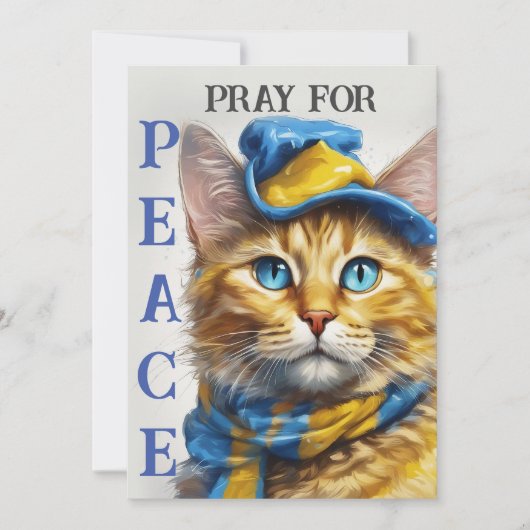 Mooie gele kat met blauwe ogen - oekraïne feestdagenkaart (Voorkant)