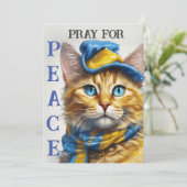 Mooie gele kat met blauwe ogen - oekraïne feestdagenkaart (Staand voorkant)