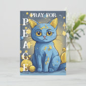 Mooie gele kat met blauwe ogen - oekraïne feestdagenkaart (Staand voorkant)