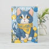 Mooie gele kat met blauwe ogen - oekraïne feestdagenkaart (Staand voorkant)