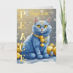 Mooie Gele Kat met Blauwe Ogen - Oekraïne Folie Wenskaart