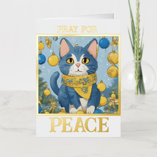 Mooie gele kat met blauwe ogen - oekraïne folie wenskaart (Voorkant)