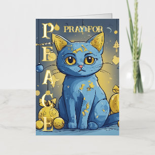 Mooie gele kat met blauwe ogen - oekraïne folie wenskaart