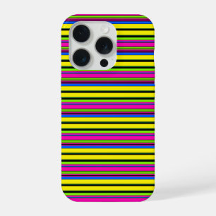 Mooie gele kleurrijke strepen iPhone 15 pro case