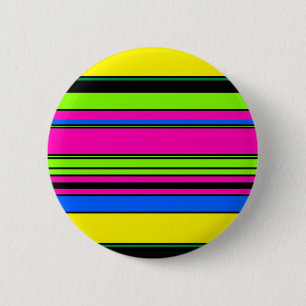 Mooie gele kleurrijke strepen ronde button 5,7 cm