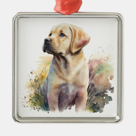 MOOIE GELE LABRADOR RETRIEVER HOND METALEN ORNAMENT