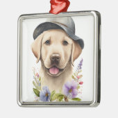 MOOIE GELE LABRADOR RETRIEVER HOND METALEN ORNAMENT (Links)