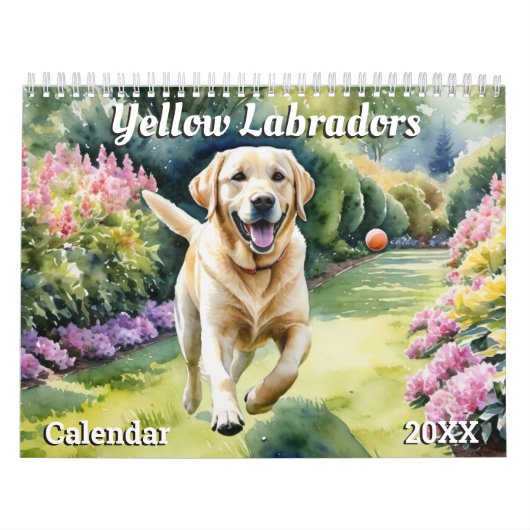 Mooie gele labradors Pet Dog Dierenvrienden Kalender (Hoes)