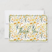 Mooie gele lente wilde bloemen bedankkaart (Voorkant)