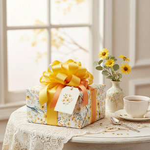Mooie gele lente wilde bloemen cadeaupapier