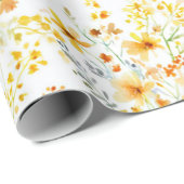 Mooie gele lente wilde bloemen cadeaupapier (Rol Hoek)