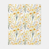 Mooie gele lente wilde bloemen fleece deken (Voorkant)
