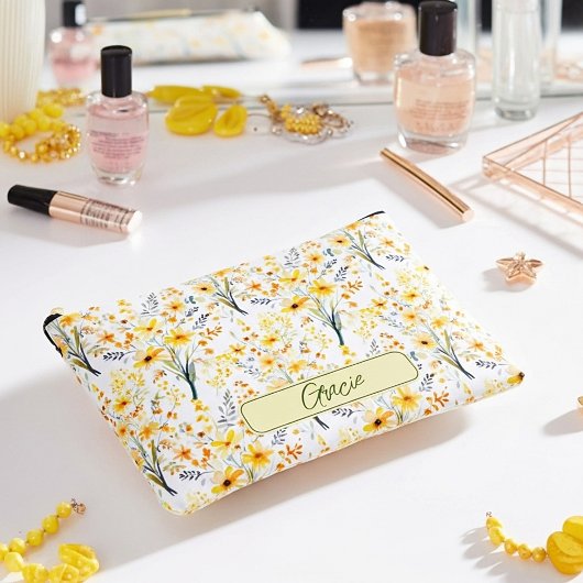 Mooie gele lente wilde bloemen gepersonaliseerd etui