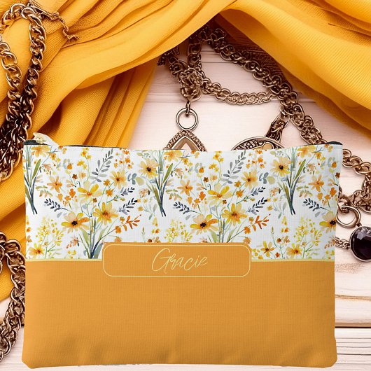 Mooie gele lente wilde bloemen gepersonaliseerd etui