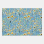 Mooie gele lente wilde bloemen inpakpapier vel (Voorkant 2)