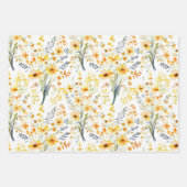 Mooie gele lente wilde bloemen inpakpapier vel (Voorkant)