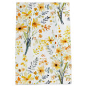 Mooie gele lente wilde bloemen medium cadeauzakje (Achterkant)