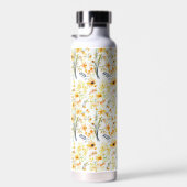 Mooie gele lente wilde bloemen monogram waterfles (Rechts)