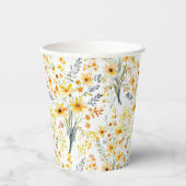 Mooie gele lente wilde bloemen papieren bekers (Voorkant)