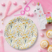 Mooie gele lente wilde bloemen papieren bordje (Feest)