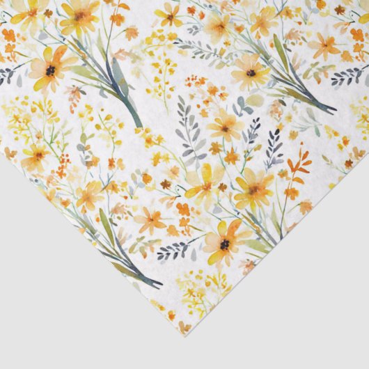 Mooie gele lente wilde bloemen tissuepapier (Detail)