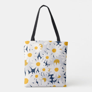 Mooie Gele Madeliefjes Bloemmotief Boodschappentas Tote Bag