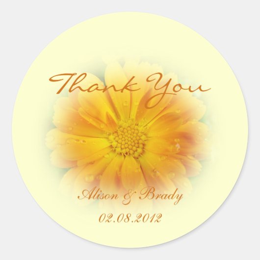mooie gele madeliefjesbloem ronde sticker (Voorkant)