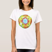 Mooie gele mandala kunst t-shirt (Voorkant)