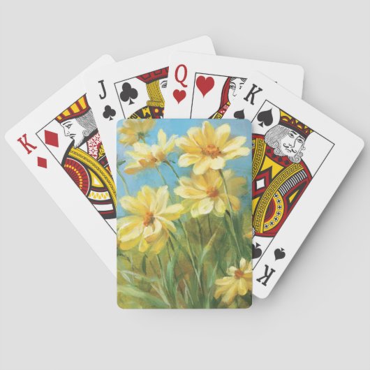Mooie Gele Margrieten Pokerkaarten (Achterkant)
