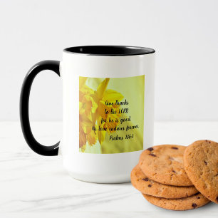 Mooie Gele Narcissen 15 oz Mok Schriftuur 