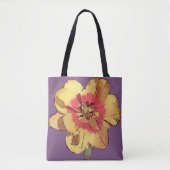 Mooie gele rode assiatische Lily Flower Tote Bag (Voorkant)