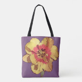 Mooie gele rode assiatische Lily Flower Tote Bag (Achterkant)