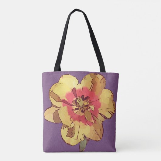 Mooie gele rode assiatische Lily Flower Tote Bag (Achterkant)