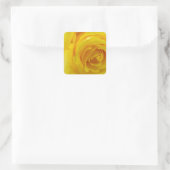 mooie gele roos bloem fotografie vierkante sticker (Tas)