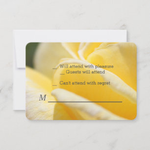 mooie gele roos bloem RSVP kaarten. Kaartje
