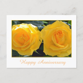 Mooie gele roos bloemen gelukkig jubileum briefkaart