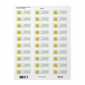 Mooie Gele Roos Bloemige Retouradres Etiket (Full Sheet)