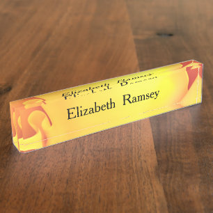 Mooie Gele Roos Naambordje