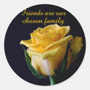 Mooie Gele Roos op Zwarte Vriend Sticker
