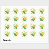 Mooie Gele Roos Ronde Sticker (Vel)